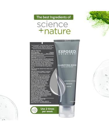 Exposed Skin Care Activated Charcoal Face Mask - Purify Skin Control Oil & Minimize Pores | Acne Treatment with Bentonite & Sulfur (1.7 Fl. Oz - Buy Online on GoSupps.com