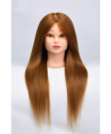 Real Hair Hairdressing Head - 56 cm | 80% Real Hair with Clip & Steel Comb for Perfect Styling - Buy Online on GoSupps.com