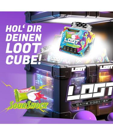 Loot Game Booster - Enhance Concentration & Endurance | 50 Servings (400g) | Caffeine & 20 Unique Ingredients | Flow-State Formula - Sour Shock - Buy Online on GoSupps.com