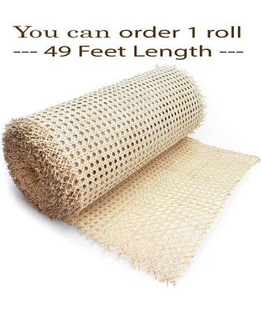14 Width Natural Rattan Cane Webbing Roll - 12 Feet | Open Weave Wicker Material for Caning Projects - Buy Online on GoSupps.com