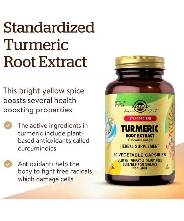Solgar Turmeric Root Extract - 60 Vegetarian Capsules for Joint Health & Inflammation - Buy Online on GoSupps.com
