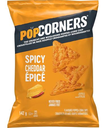 Popcorners Spicy Cheddar Popped-Corn Chips 142g Pack of 8 Spicy Cheddar 142 g (Pack of 8) - Buy Online on GoSupps.com