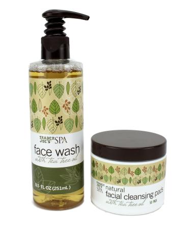 Trader Joe's Spa Set: Face Wash and Facial Cleansing Pads with Tea Tree Oil