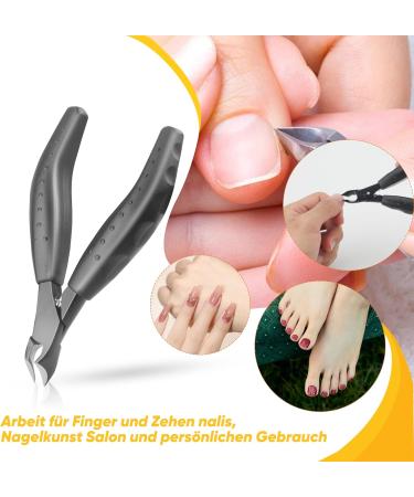 Cuticle Nippers Black Nail Scissors Toenails Cuticle Remover 5 mm Professional Nail Clippers Professional Manicure Tools Cuticle Cutter with Rubber Handle - Buy Online on GoSupps.com