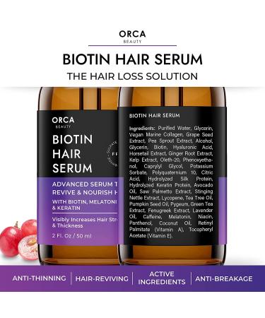 Biotin Hair Growth Serum - Natural DHT Blocker Oil for Women (2oz) - Buy Online on GoSupps.com