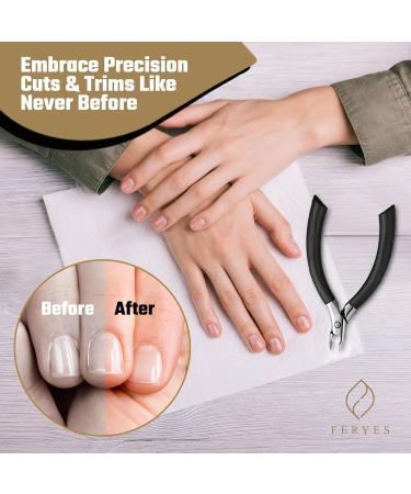 FERYES 1/2 Jaw Cuticle Cutter - Your Ultimate Anti-Slip Cuticle Trimmer for Perfect Nails Half Jaw Cuticle Clipper Blcak - Buy Online on GoSupps.com