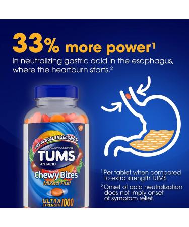 TUMS Chewable Bites Ultra Strength Antacid Tablets - Mixed Fruit Flavor (200 Count) - Buy Online on GoSupps.com