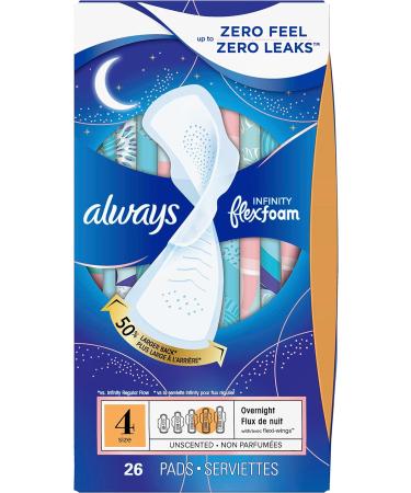 Always Infinity Size 4 Overnight Pads Multipack - 78 Count, Unscented with FlexFoam and Wings - Buy Online on GoSupps.com