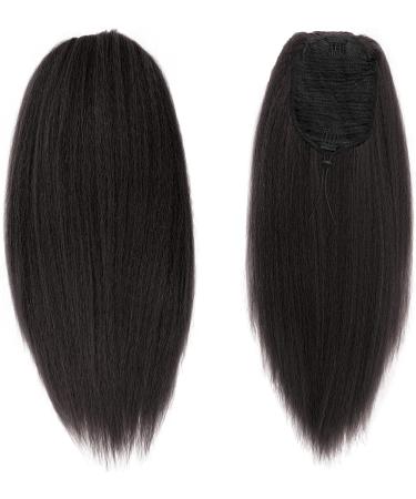 Allyreetress Natural Black Yaki Drawstring Ponytail Extension for Black Women Kinky Staight Up Down Ponytails Synthetic Hair Extensions 20 Inches Clip in (2#) 20 inches #2 - Buy Online on GoSupps.com