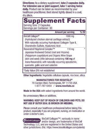 ResVitale Beauty 3 - Skin Care Supplement with Collagen Keratin & Elastin - 90 Capsules & Collagen Enhance - Beauty Supplement with Hyaluronic Acid & Resveratrol - 60 Capsules - Buy Online on GoSupps.com