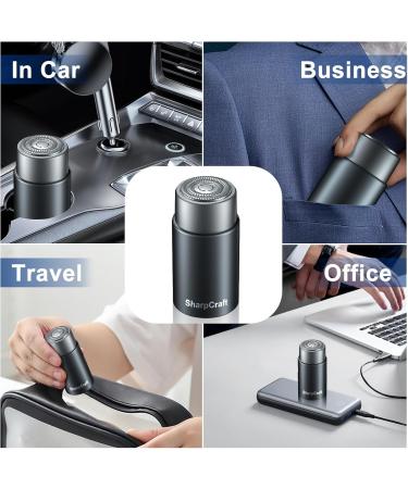 Mini Portable Electric Razor for Men - Rechargeable Touch-Up Shaver for Travel Car & Office - Perfect Gift for Father Husband Boyfriend (Gray - Buy Online on GoSupps.com