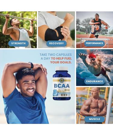 Vykee Nutrition BCAA Capsules 1000mg Branched-Chain Amino Acids (2:1:1 Ratio) for Muscle Recovery, Endurance & Protein Synthesis | Vegan, Non-GMO | 120 Capsules - Buy Online on GoSupps.com