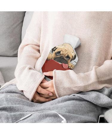 Buy Pug Dog Hot Water Bottle with Plush Cover - Hand Warmer for Adults & Kids | 26.5x15.3cm - International Shipping Available - Buy Online on GoSupps.com