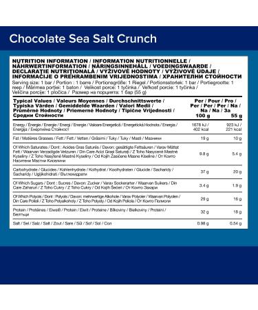 Optimum Nutrition Chocolate Sea Salt Crunch Protein Bars - 12 Pack, 55g Bars for Pre & Post Workout - Vegetarian Snack with No Added Sugar - Ideal Healthy Snack for Men and Women - Buy Online on GoSupps.com