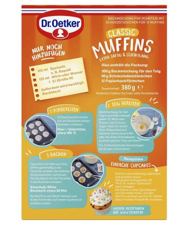 Dr. Oetker 12-Way Muffin Sample Set - Baking Mixes for Chocolate Marble Lemon & Classic Cupcakes | International Shipping Available - Buy Online on GoSupps.com