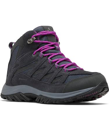 Columbia Women's Crestwood Mid Waterproof Wide Hiking Boot Shoe 7.5 - Graphite/Bright Plum - Buy Online on GoSupps.com