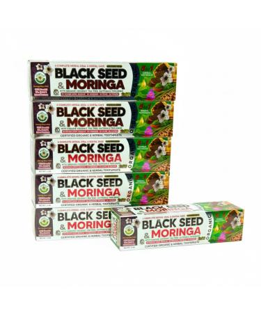 Pack of 6- Clove Cinnamon Tea Tree Saffron Peppermint- Herbal Toothpaste and Triplemint Fluoride Free