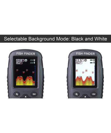 Venterior Portable Rechargeable Fish Finder with Wireless Sonar Sensor - Color LCD Display - Fish Size, Depth, Water Temperature - Bottom Contour Detection - Black - Buy Online on GoSupps.com