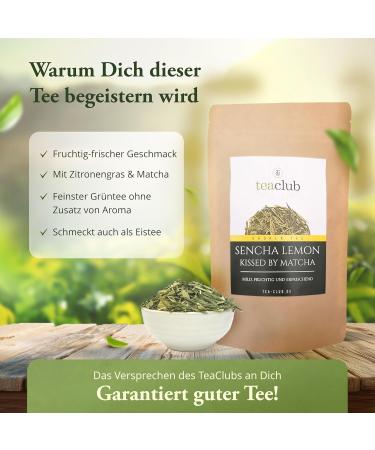  TeaClub TeaClub Sencha Lemon loose leaf green tea 100g Japanese green tea with matcha and lemongrass - Buy Online on GoSupps.com