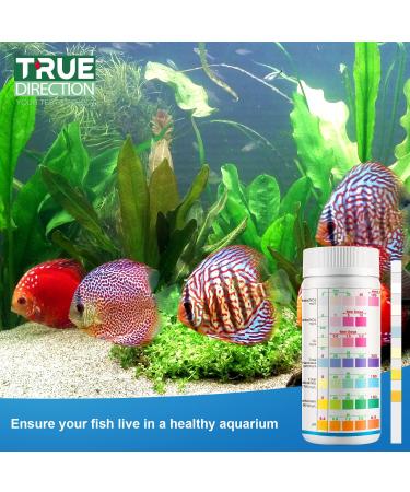 TrueDirection 7-in-1 Aquarium Test Strips - 100 pcs for Freshwater & Fish Pond | Accurate Water Quality Testing (pH Hardness Nitrate Nitrite Chlorine) - Buy Online on GoSupps.com