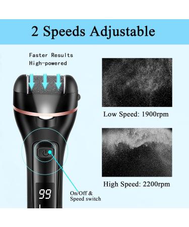 13-in-1 Callus Remover for Feet - Electric Pedicure Kit for Hard Skin 3 Rollers 2 Speed Battery Display - Professional Foot Care Tools (Black - Buy Online on GoSupps.com
