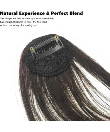 Clip in Fringe Clip in Bangs for Women Hair Extensions with Temples Hairpieces Fashion Wispy Bangs Fringe Air Bangs Clip for Daily Wear Y7LHJFP (dark brown) - Buy Online on GoSupps.com