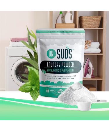 Dr Suds Natural Laundry Detergent Powder - Eucalyptus & Peppermint - 64oz - 100+ Loads - Buy Online on GoSupps.com