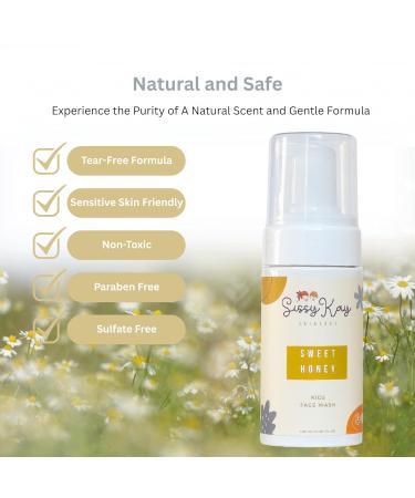 Sissy Kay Kids Foaming Face Wash for Boys Girls - Natural Face Wash For Kids - Gentle Honey Cleanser With Vitamin C & Vitamin E -Tear Free For Sensitive Skin - Honey - 100 ml - Buy Online on GoSupps.com