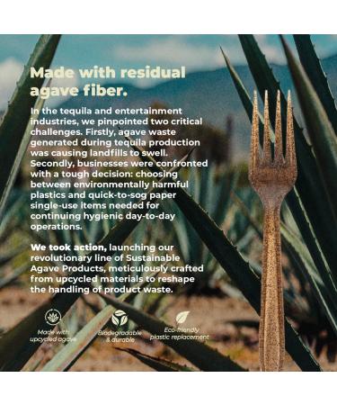 Sustainable Agave Co - Agave Fiber Forks - Plastic-Free Biodegradable Plant-Based - Brown Bulk - 1000 Count - Buy Online on GoSupps.com
