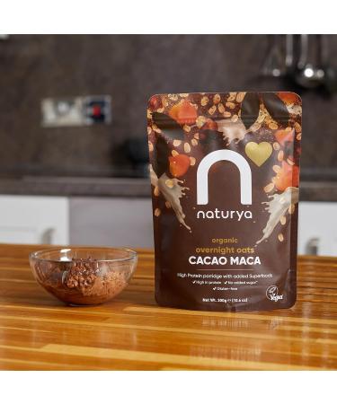Naturya Organic Cacao Maca Overnight Oats - Gluten-Free with Hemp Protein Rich in Magnesium Vegan No Added Sugar - 600g - Buy Online on GoSupps.com