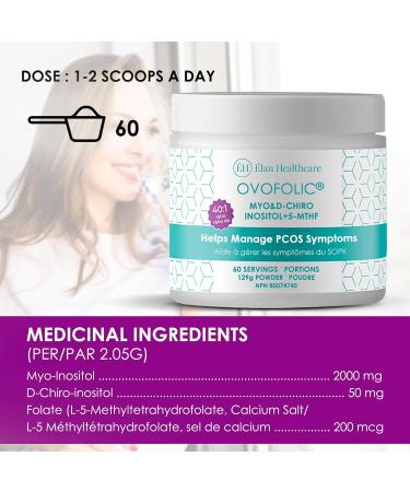 Ovofolic PCOS Supplement for Women - Boost Fertility Hormonal Balance and PCOS Support - Myo-Inositol D-Chiro Inositol Active Folate - High Potency PCOS Supplements (60 Servings 129g Jar) 129 g (Pack of 1) - Buy Online on GoSupps.com
