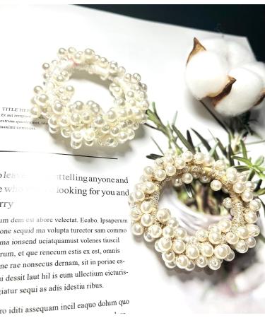 6 PCS Crystal Pearl Hair Ties - Beaded Bracelet Hair Bands for Women & Girls - Buy Online on GoSupps.com