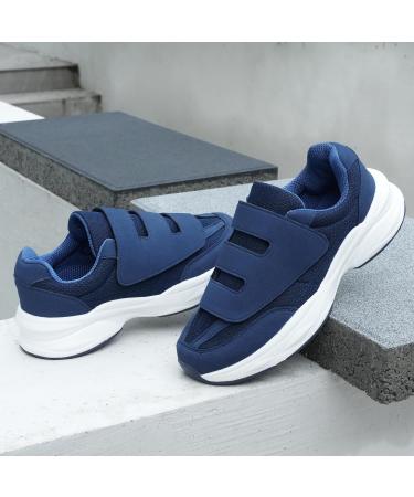 Ortho+rest Men's Diabetic Walking Shoes for Swollen Feet - Adjustable Closure Size 7 Navy - Buy Online on GoSupps.com