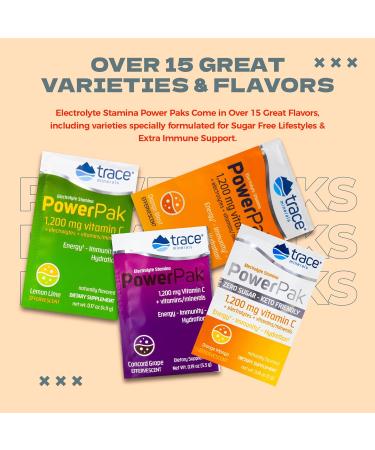 Trace Minerals Power Pak Sugar Free Electrolyte Powder | 1200mg Vitamin C Zinc Magnesium | Keto Friendly Orange Mango | Boost Immunity & Hydration | 60 Packets (2-Pack - Buy Online on GoSupps.com