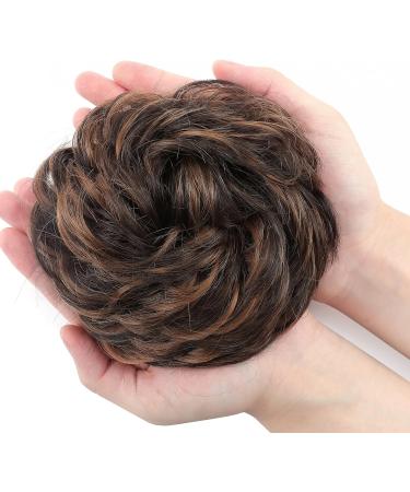 Synthetic Hair Bun Extension 45g - Dark Brown to Light Auburn Scrunchie - Buy Online on GoSupps.com
