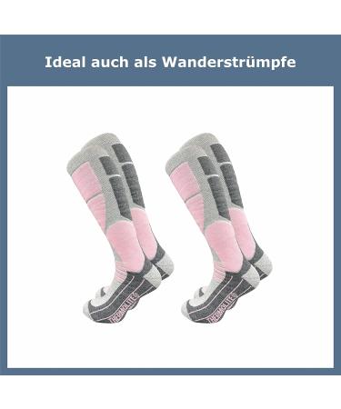GAWILO Women's THERMOLITE Ski Socks - 2 Pairs of Light Grey Snowboard Functional Socks with Special Padding (Size 35-38) - International Shipping Available - Buy Online on GoSupps.com