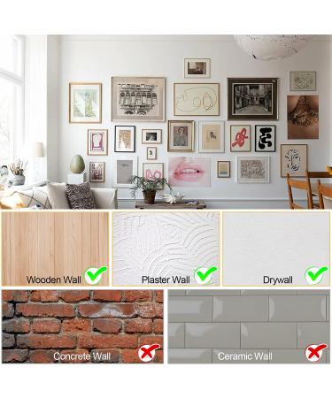 184 Piece Picture Hanging Kit - Metal Picture Hangers for Drywall & Wooden Wall - Includes Hooks & Nails - 20lb, 30lb, 50lb - Gold - Buy Online on GoSupps.com