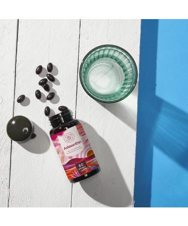 Astaxanthin 1.2mg Antioxidant Softgels with Linseed Oil - 80 Count Vegan Supplement - Alpha Foods - Buy Online on GoSupps.com