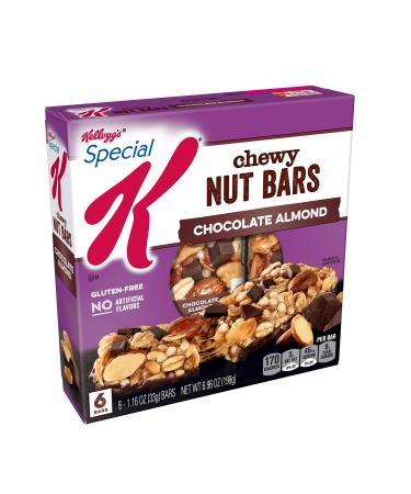 Special K Chewy Nut Bars, Chocolate Almond, Gluten Free, 6.96 oz (6 Count)(Pack of 8)