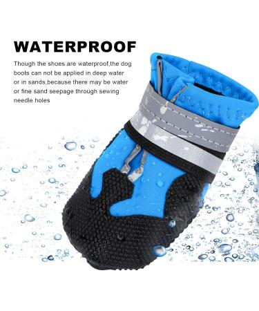 4 Pieces Dog Boots Paw Protector Waterproof Dog Shoes with Reflective Straps Adjustable Washable Non-Slip Dog Shoes Dog Boots for Injured Paws Blue Outdoor Paw Protectors Dog Shoes for Large Dogs(L) L Blue - Buy Online on GoSupps.com