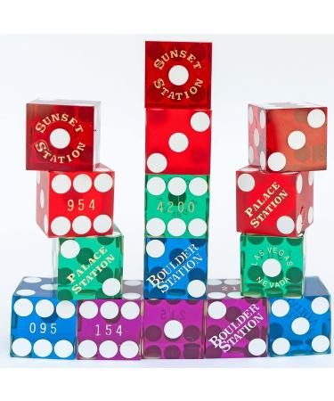 Genuine Las Vegas Casino Dice Set of 20 with 4 Dice Cups | Red, Green, Blue & Purple Dice | Bicast Leather Cups | Perfect for Liars Dice, Yahtzee, Farkle & Casino Nights - Buy Online on GoSupps.com
