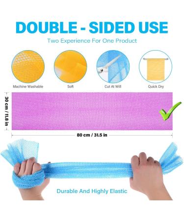 African Exfoliating Net Sponge Set - 4 Pieces | Shower Body Scrubber | Daily Use | Pink Green Yellow Blue - Buy Online on GoSupps.com