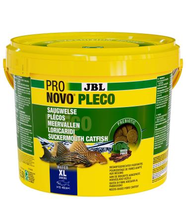JBL Pronovo Pleco Wafer feeding wafer for suction catfish of 15-40 cm fish feed size XL 5.5 l pronovo pleeco wafer 2.8 kg (1 Pack) 15-40 cm fish size (XL)