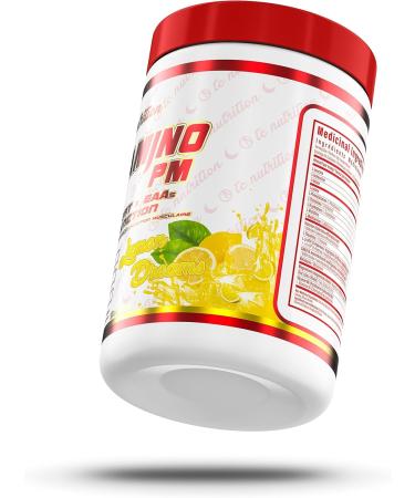 Hydramino PM - Natural Sleep Aid Powder & Muscle Recovery Supplement - EAA + BCAA Night-time Sleep Support | Relaxation & Calming Supplement | Helps with Jet Lag Deep Sleep & Muscle Building | Valerian Root GABA Melatonin Magnesium & More | Lemon Dreams 3 - Buy Online on GoSupps.com