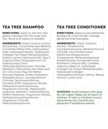 Tea Tree Oil Shampoo & Conditioner Set | Anti-Dandruff, Sulfate & Paraben Free, Itchy Scalp Treatment for Men & Women - 2 x 16.9 Fl Oz - Buy Online on GoSupps.com