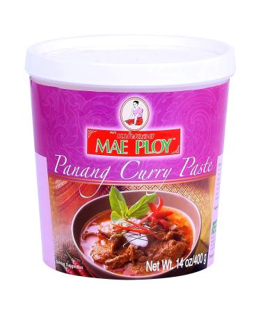 Mae Ploy Panang Curry Paste, Authentic Thai Panang Curry Paste for Thai Curries & Other Dishes, Aromatic Blend of Herbs, Spices & Shrimp Paste, No MSG (14 oz Tub) 14 Ounce (Pack of 1)