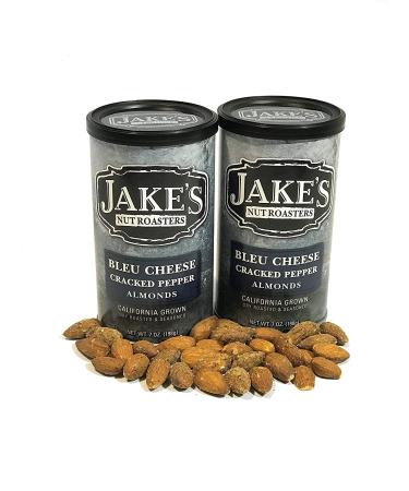 Jake's Nut Roasters Bleu Cheese Cracked Pepper Almonds - High-Protein Snack (2 Pack, 7oz) | Whole Dry Roasted Almonds with Savory Seasoning - Buy Online on GoSupps.com