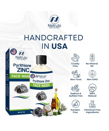 Natrulo Zinc Soap with Zinc Pyrithione | Gentle All-Natural Face & Body Wash | Daily Cleansing Formula for Oily Sensitive & Blemish-Prone Skin | Exfoliating Wash with Aloe & Citrus | Made in USA - Buy Online on GoSupps.com