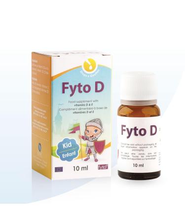 Fyto D 800 IU Vitamin D3 for Children - Growth & Vitality, Bone & Teeth Support, Enhanced Immunity & Defense, 10ml Dropper, Neutral Taste, Plant Derived, Natural No Additives