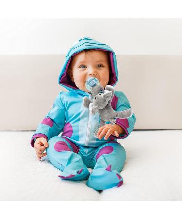 Plush Elephant Pacifier Holder with Detachable Silicone Soothie Pacifier for 0-12 Months - Buy Online on GoSupps.com